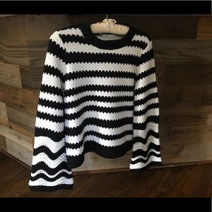 Alice + Olivia Black and white striped sweater